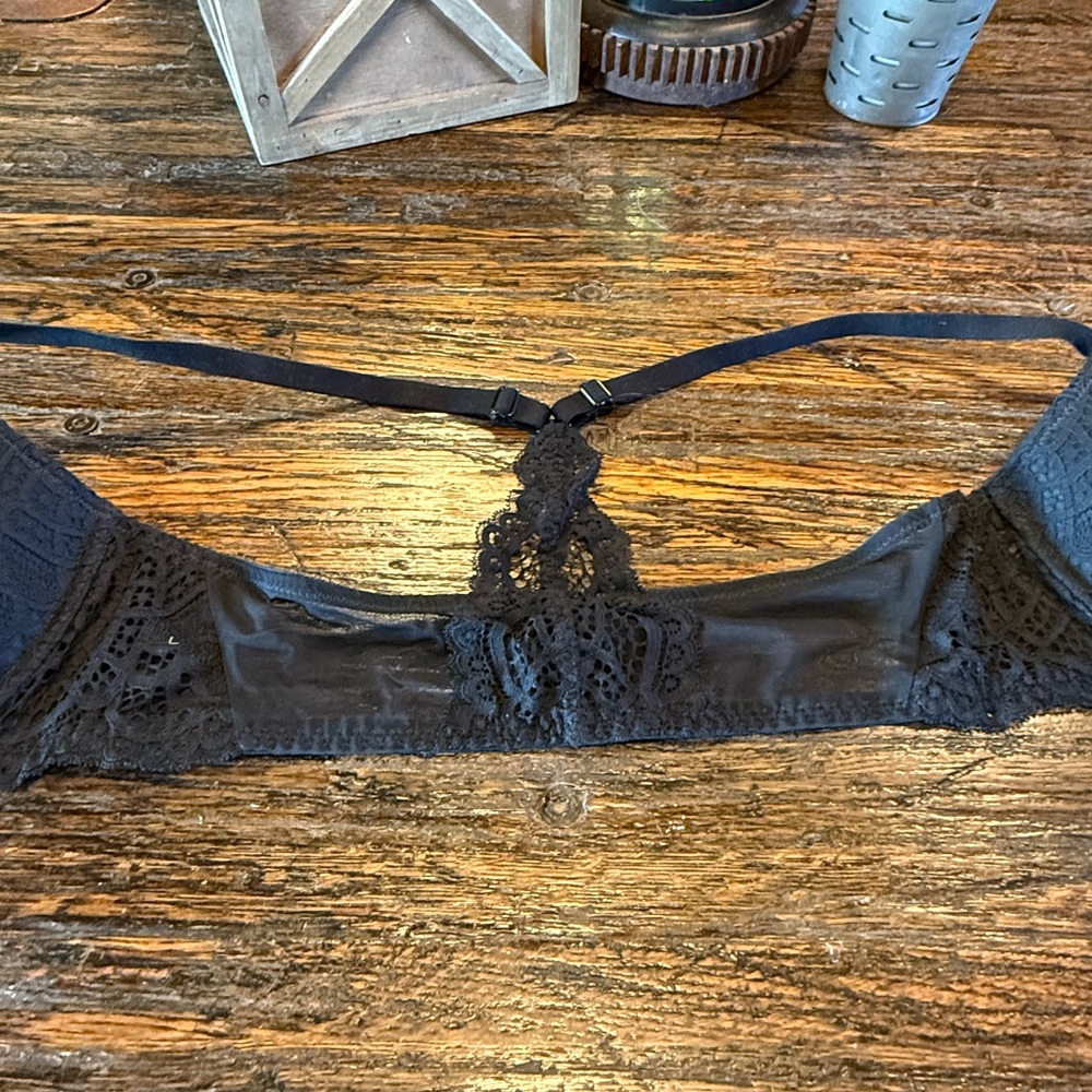 Auden Push Up Black Lace Bra Front Closure 38C Racerback Black Underwire - Picture 9 of 11